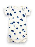 Body manches courtes à cœurs bleus 3 mois