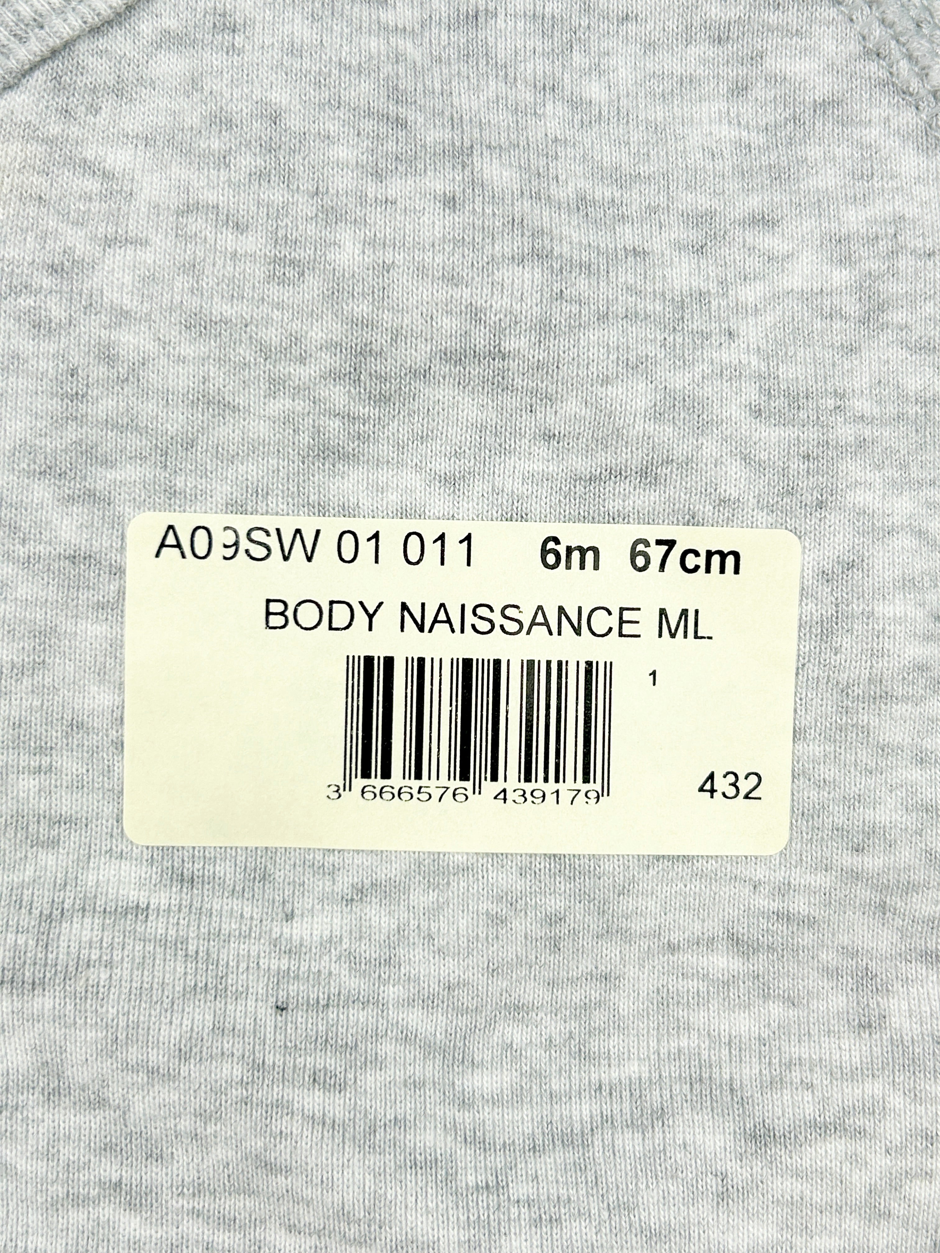 Body manches longues ouverture croisée 6 mois