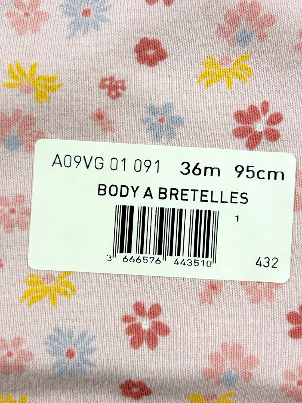 Body bretelles 36 mois