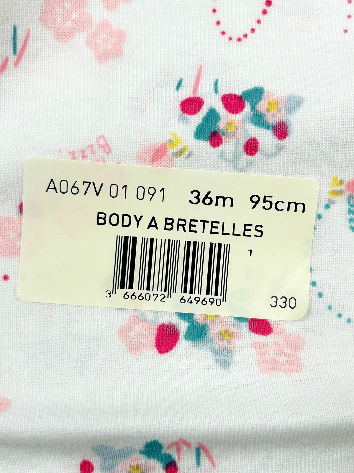 Body bretelles 36 mois