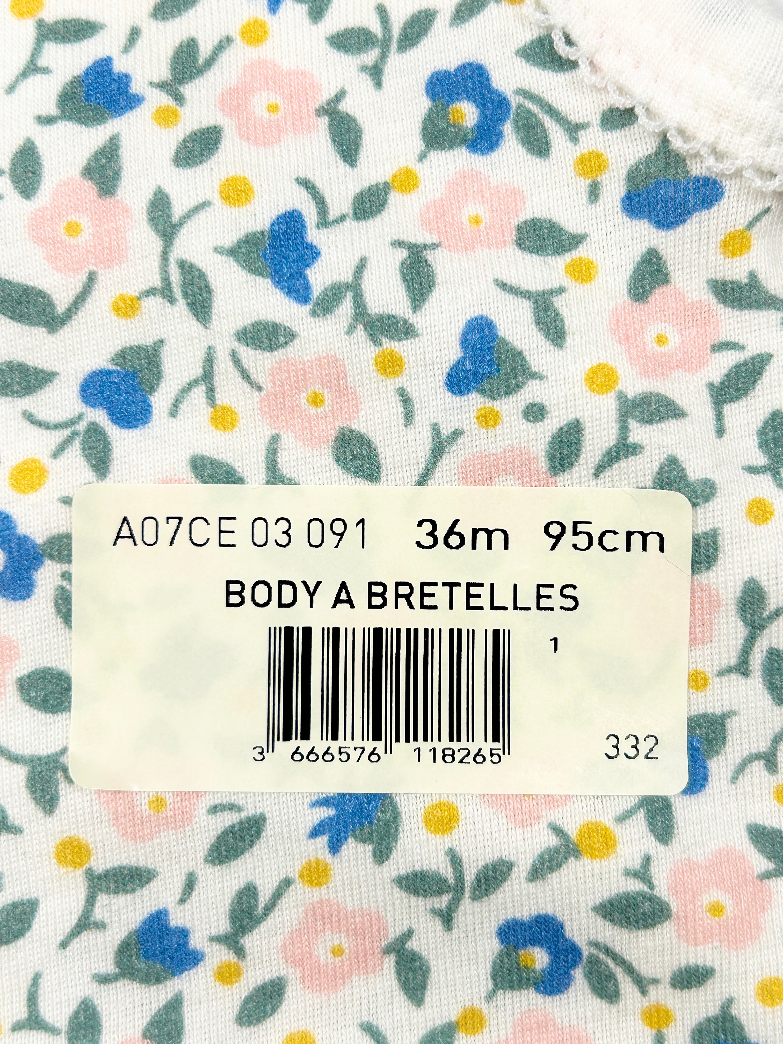 Body bretelles 36 mois