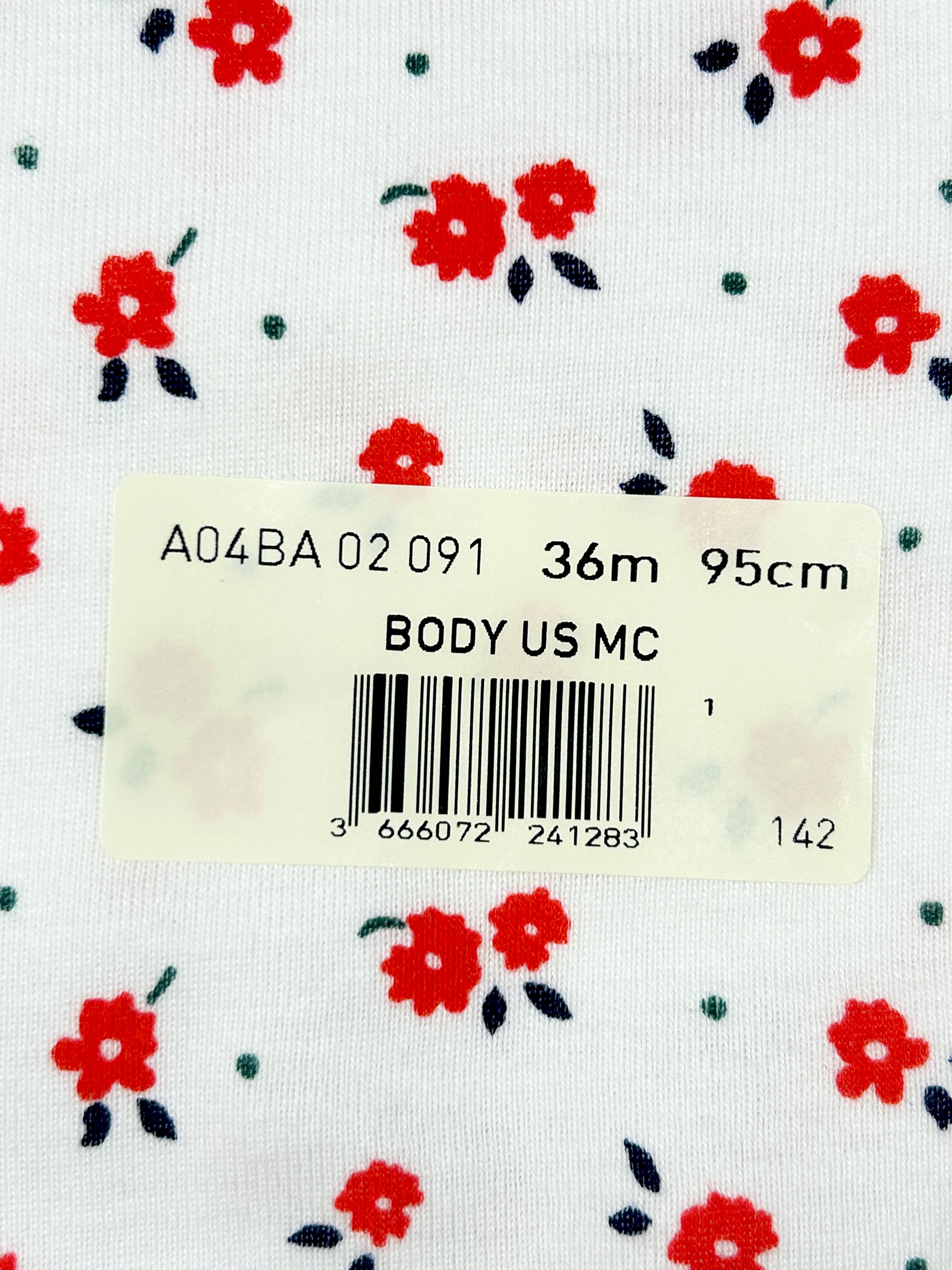 Body manches courtes fleuri 36 mois