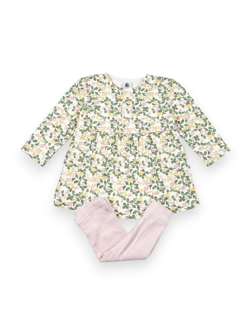 Ensemble robe legging fleuri 3 mois