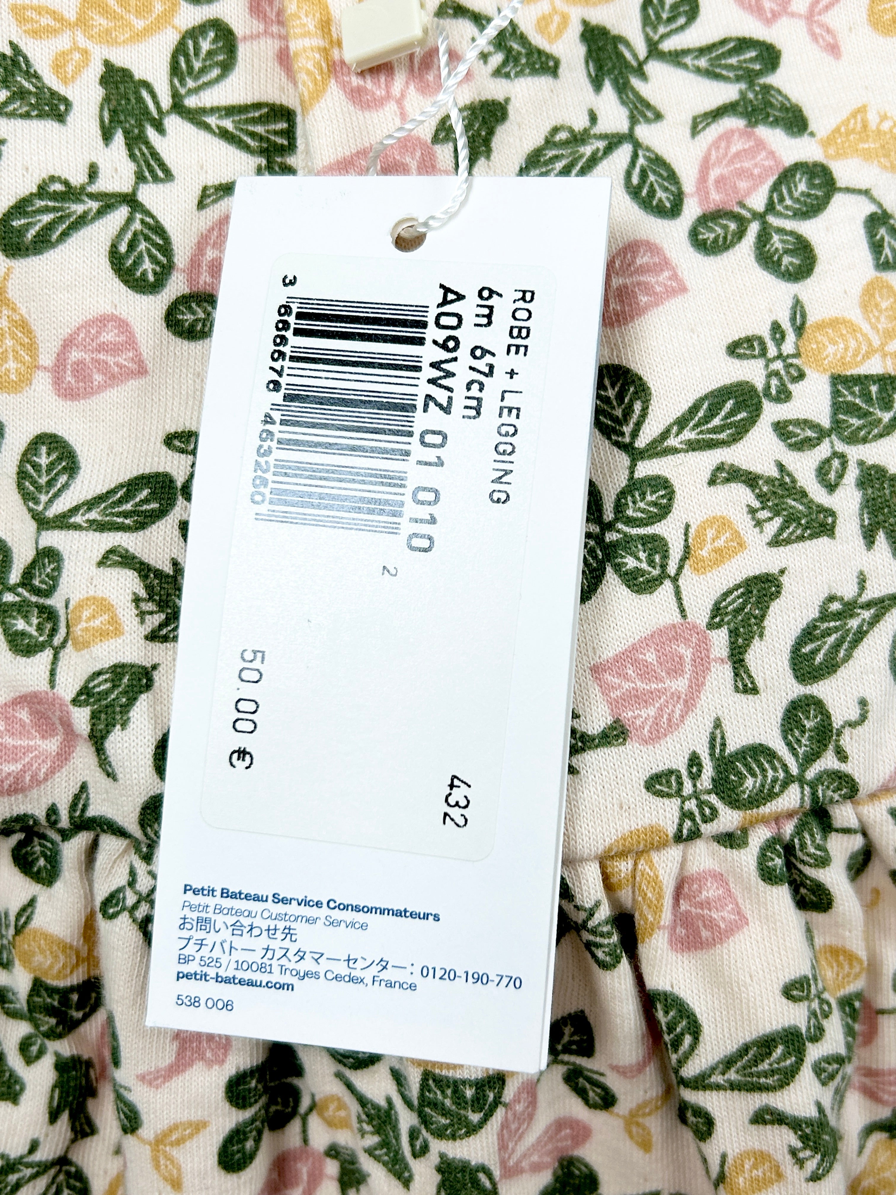 Ensemble robe legging fleuri 6 mois