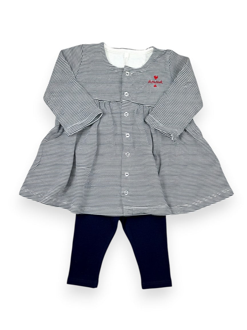 Ensemble robe legging marinière 6 mois