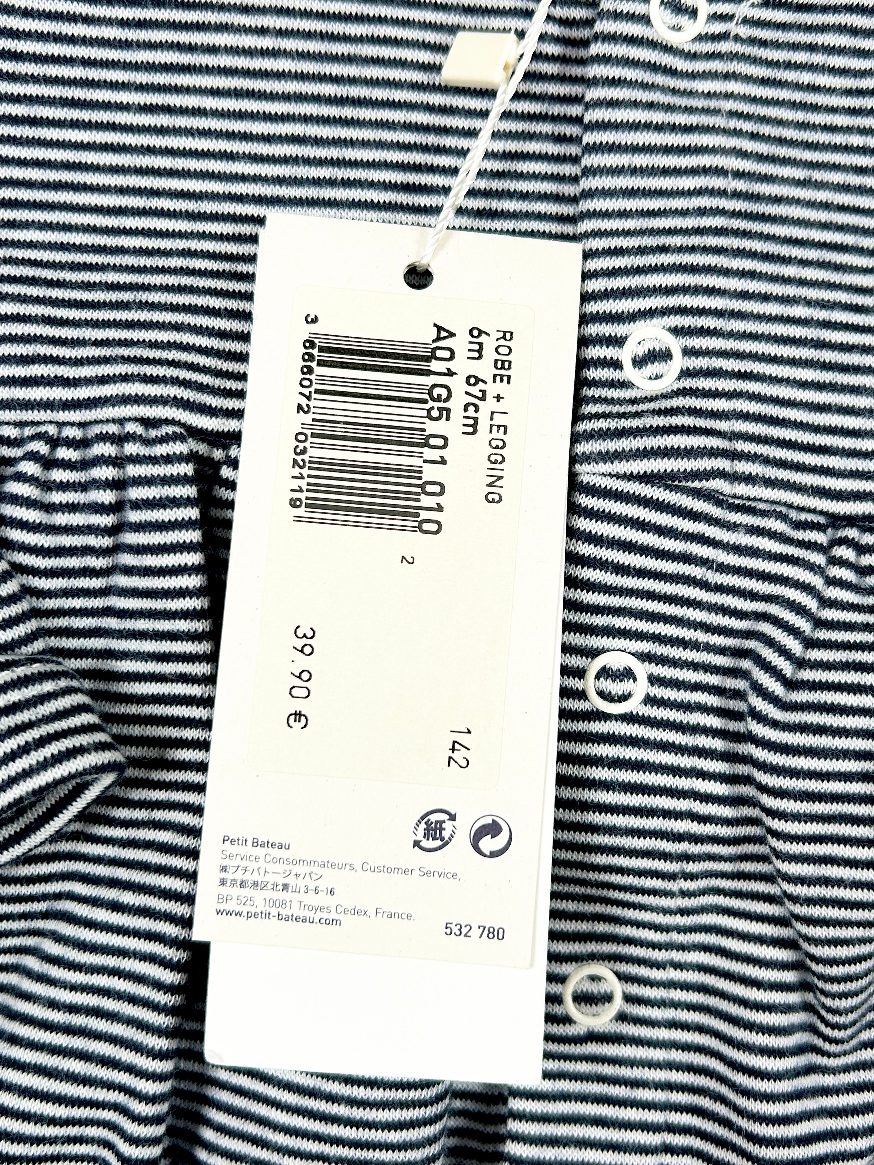 Ensemble robe legging marinière 6 mois