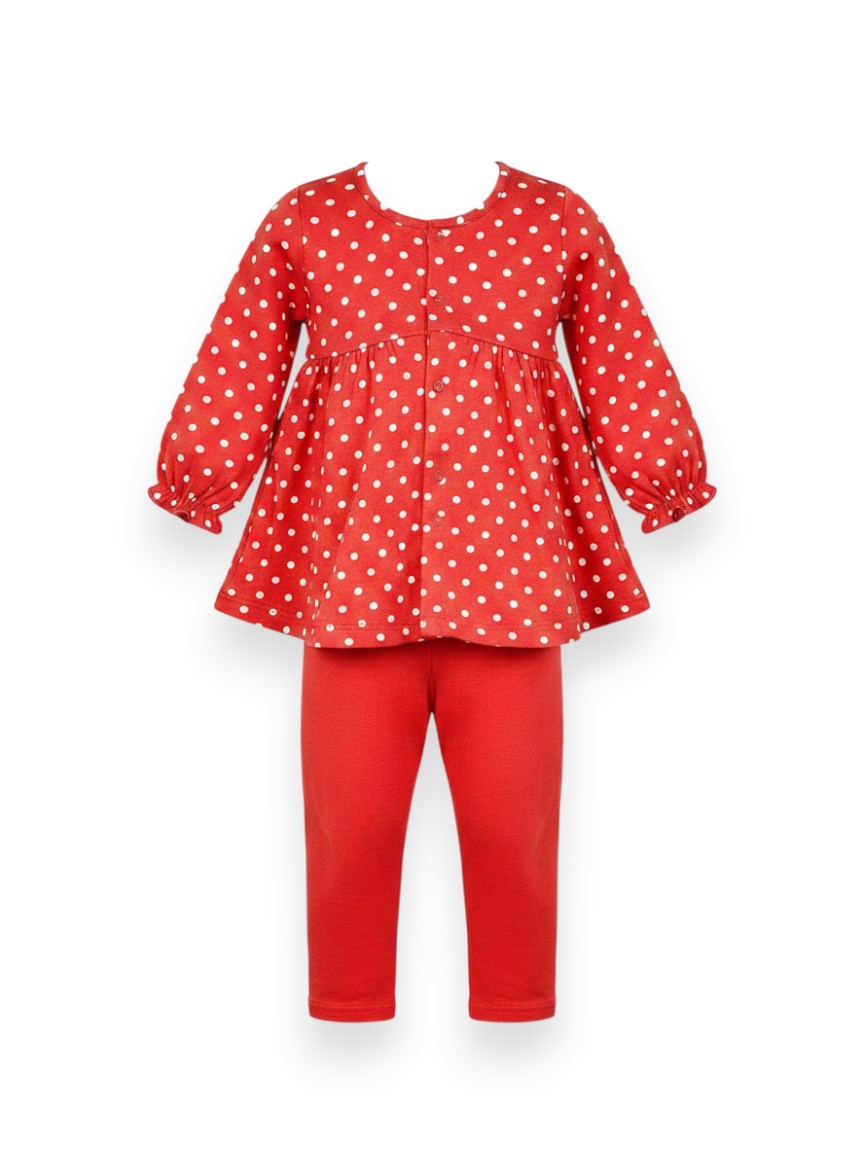 Ensemble robe legging pois 6 mois