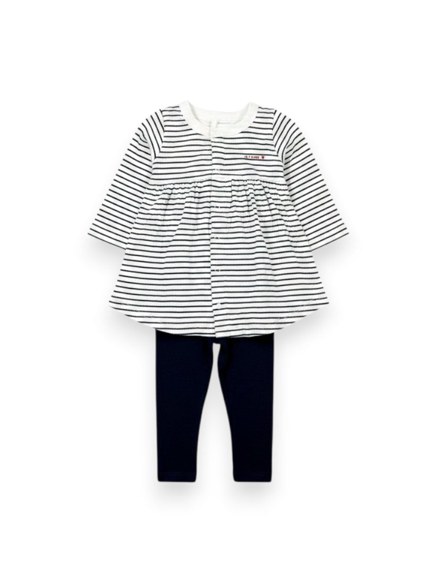 Ensemble robe legging marinière 3 mois