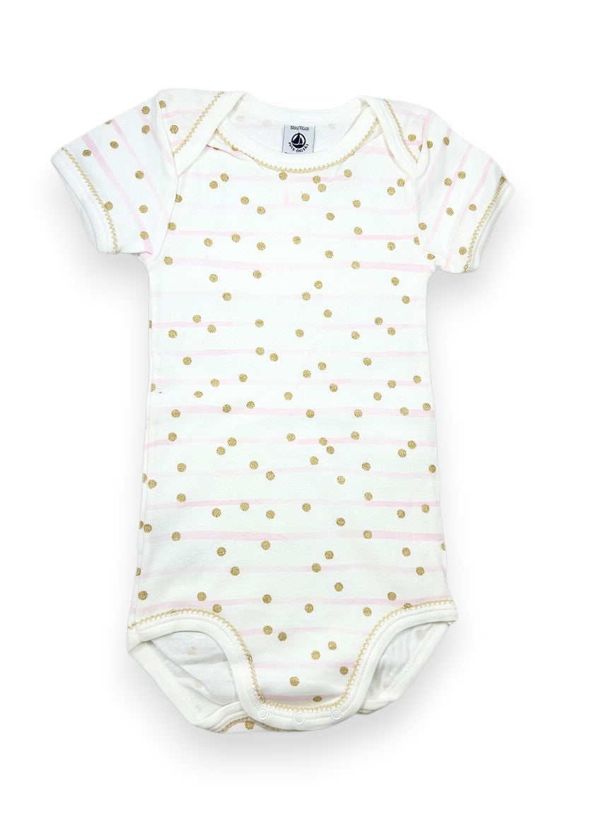 Body manches courtes pois doré 36 mois