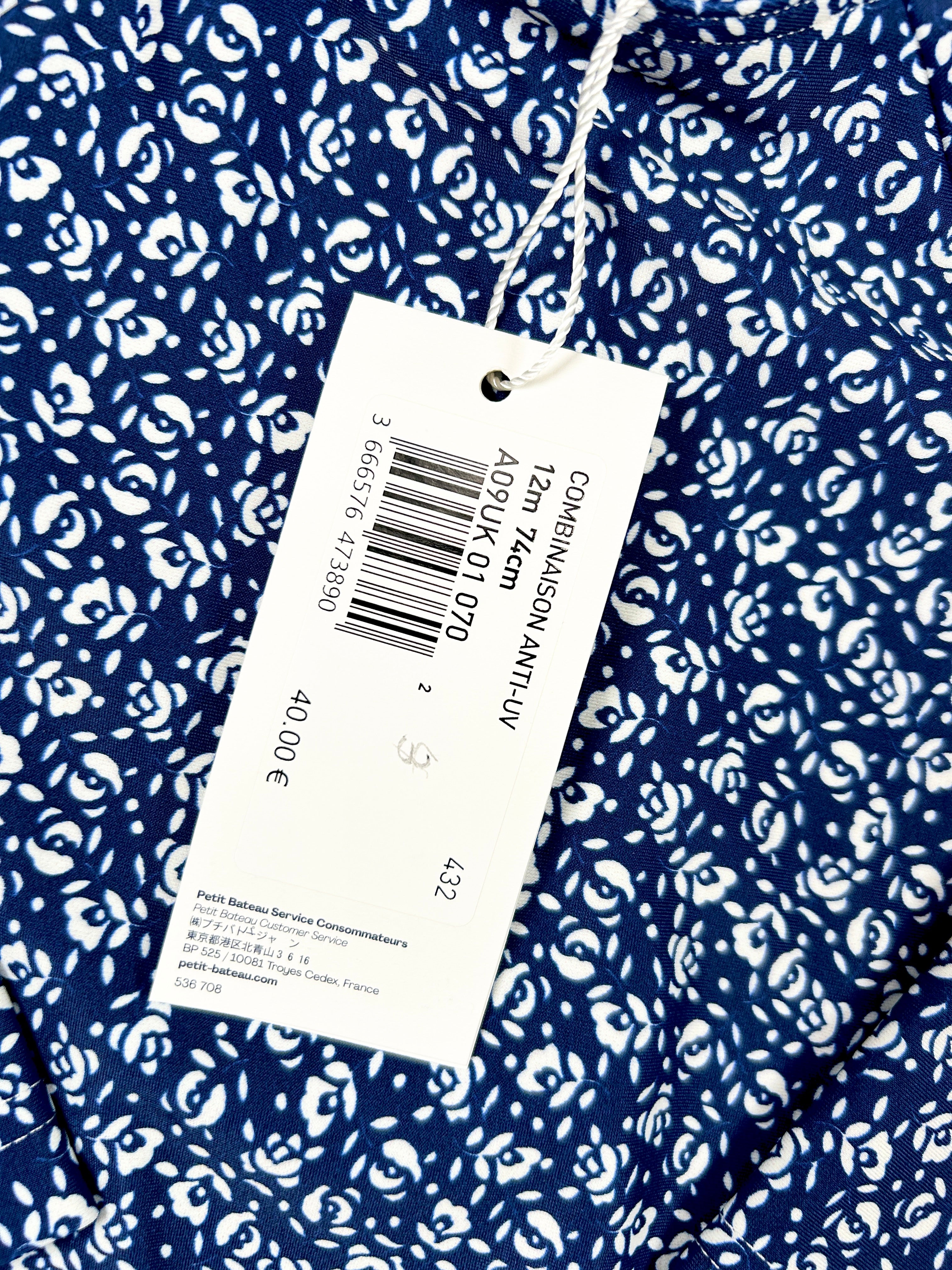 Combinaison anti-UV fleuri 12 mois
