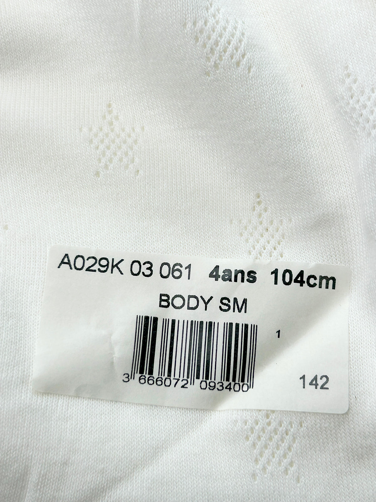 Body sans manches 4 ans