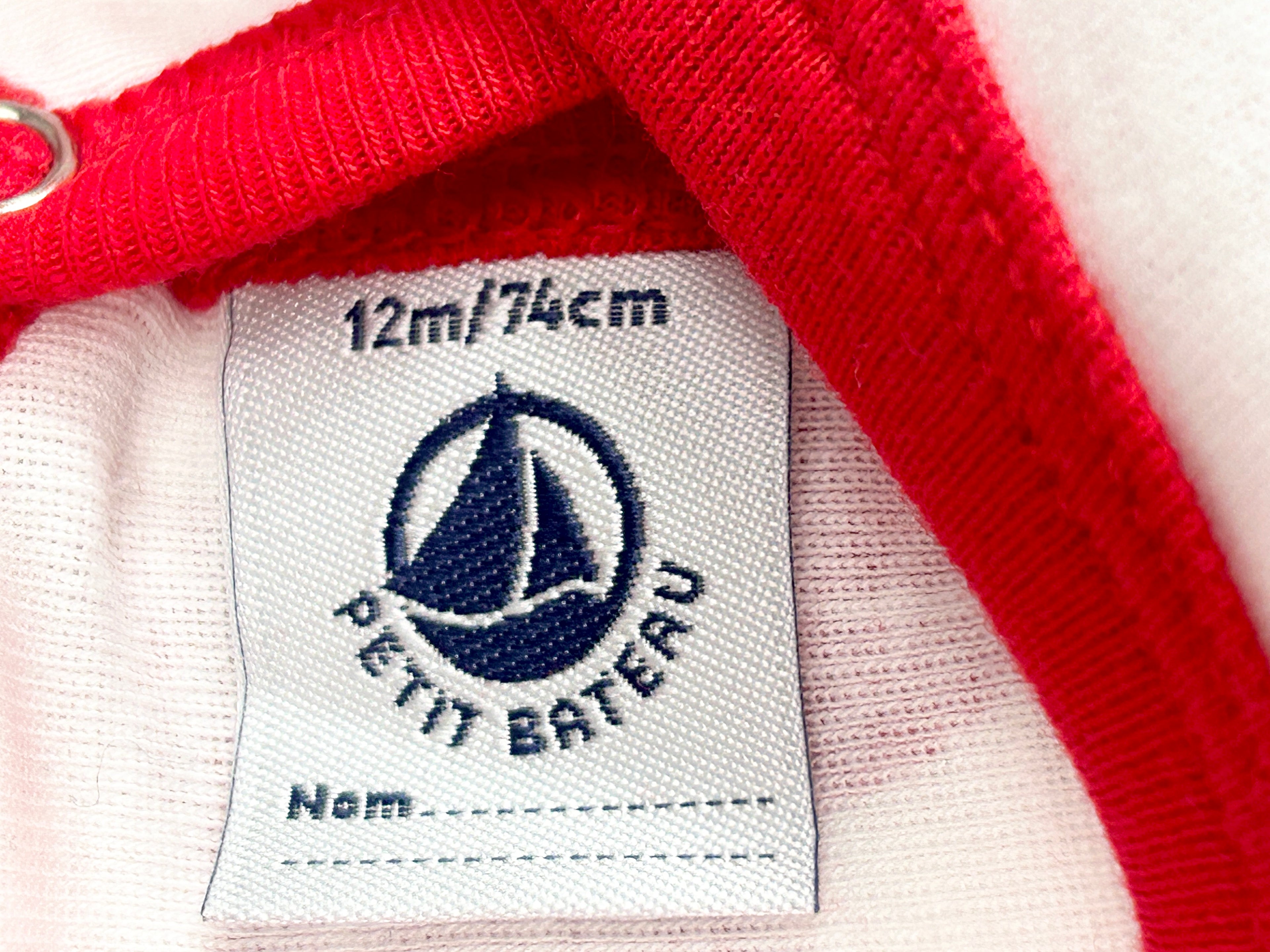 Pyjama enfant bateaux rouges 12 mois