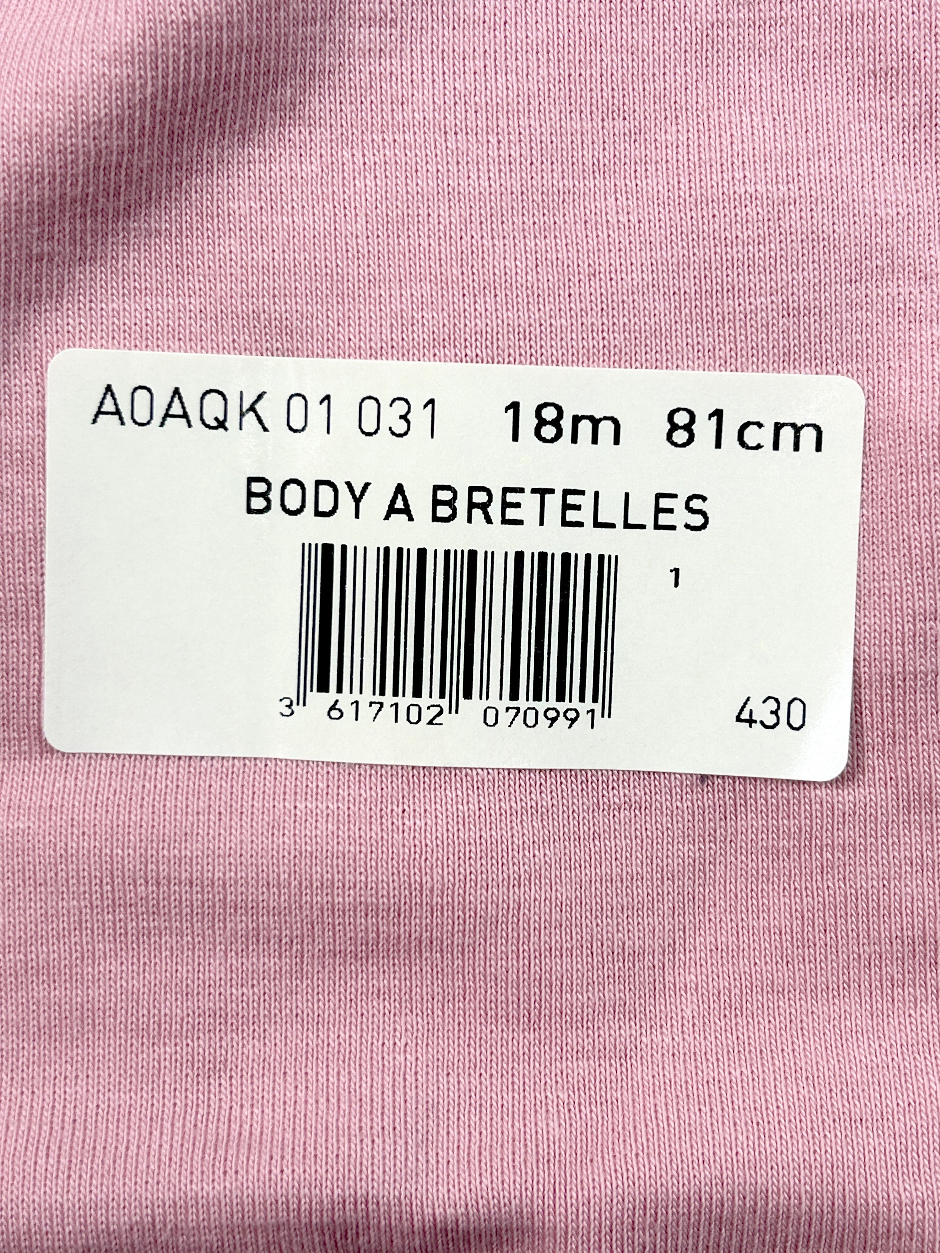 Body bretelles 18 mois