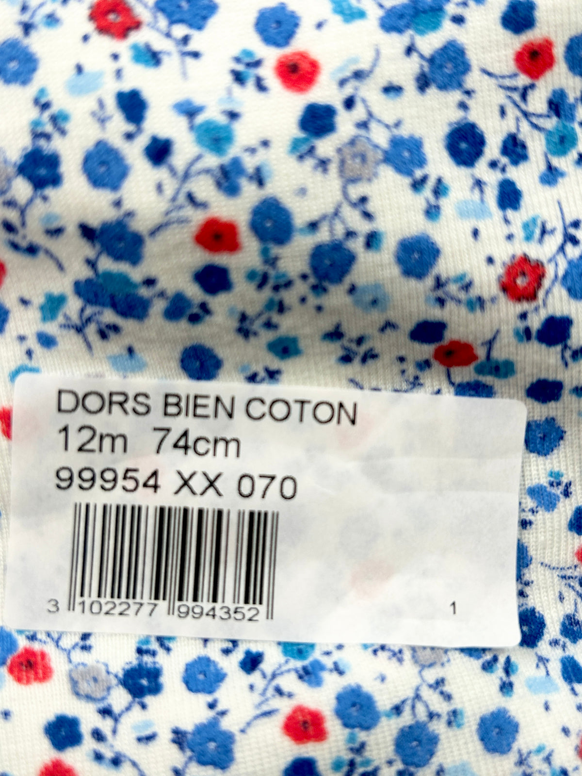 Pyjama bébé fleuri 12 mois