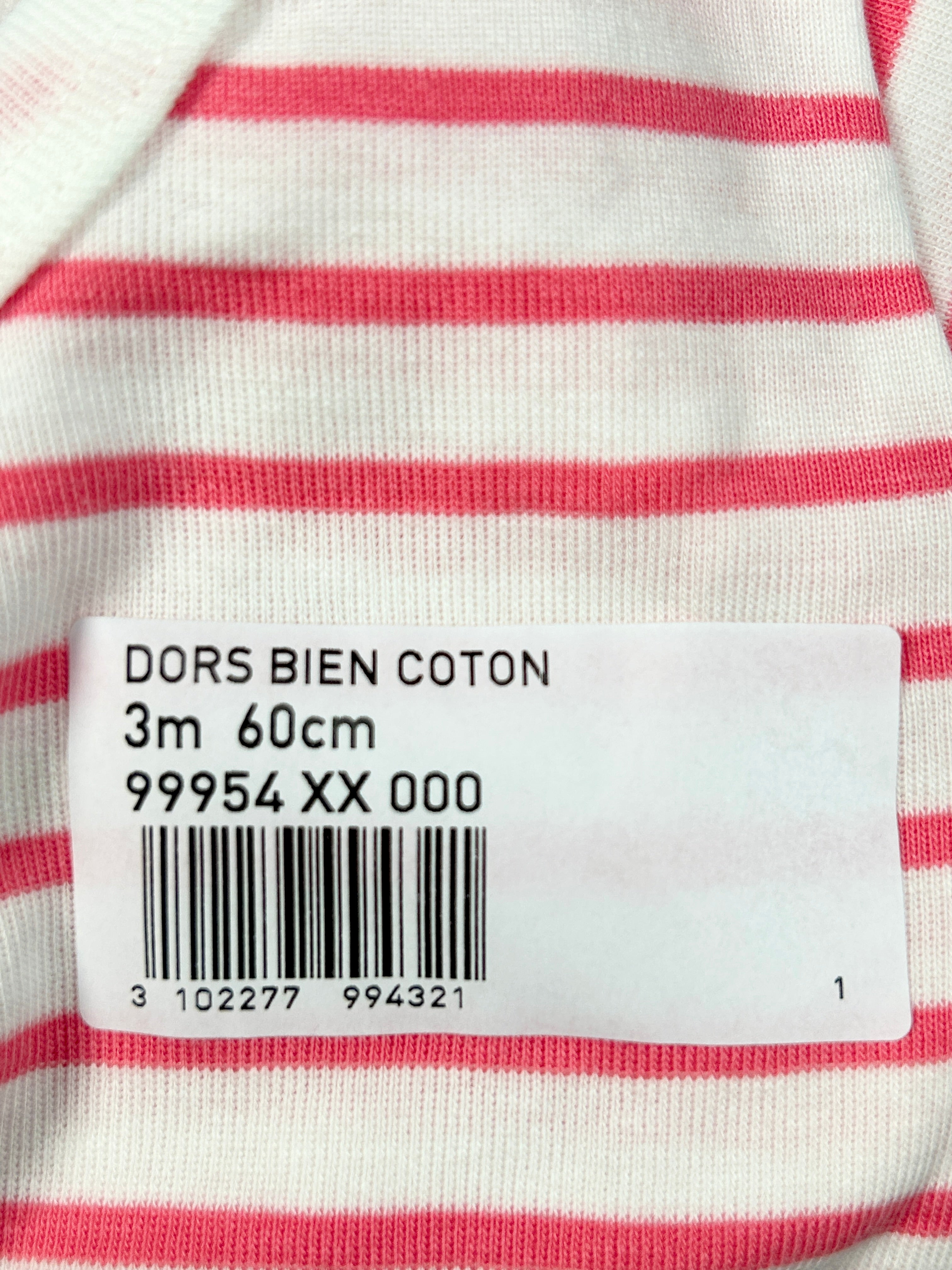 Pyjama bébé rayures 3 mois