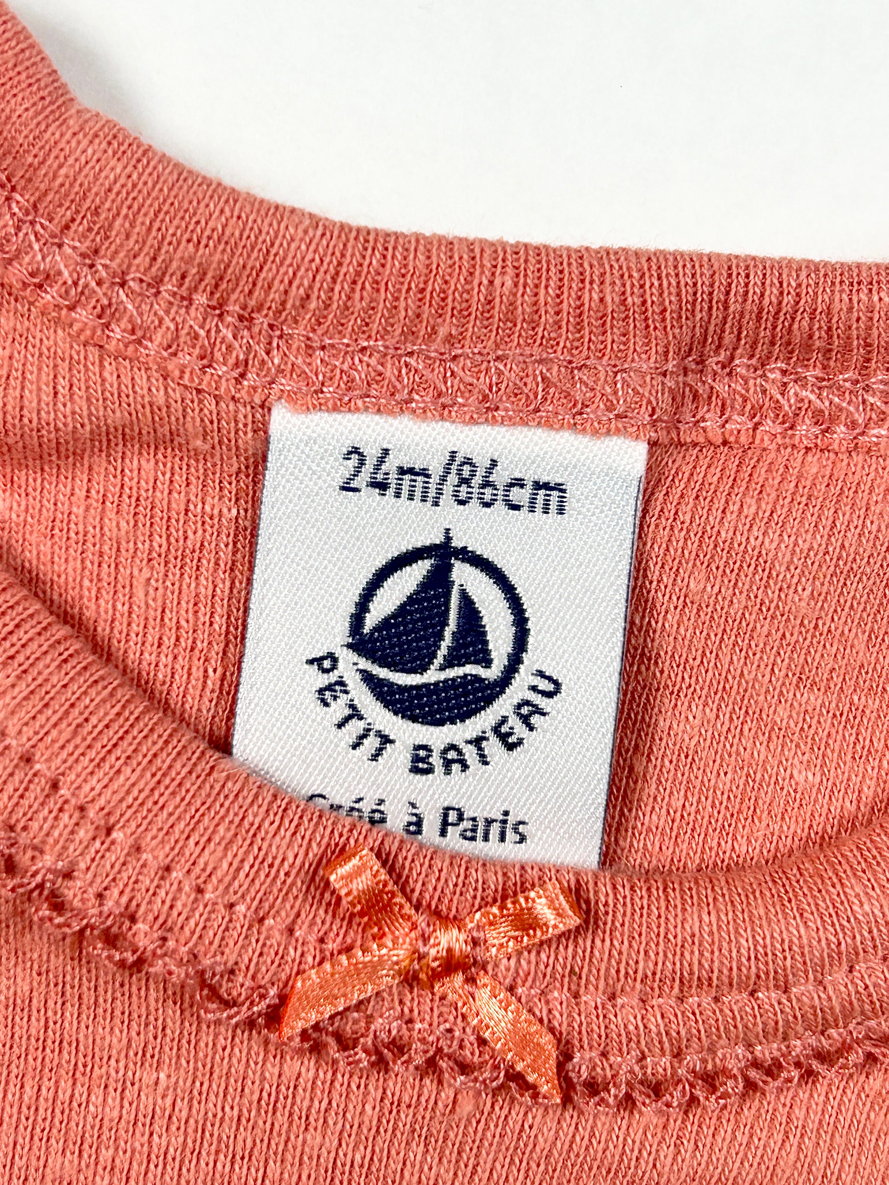 Body manches courtes en lin 24 mois