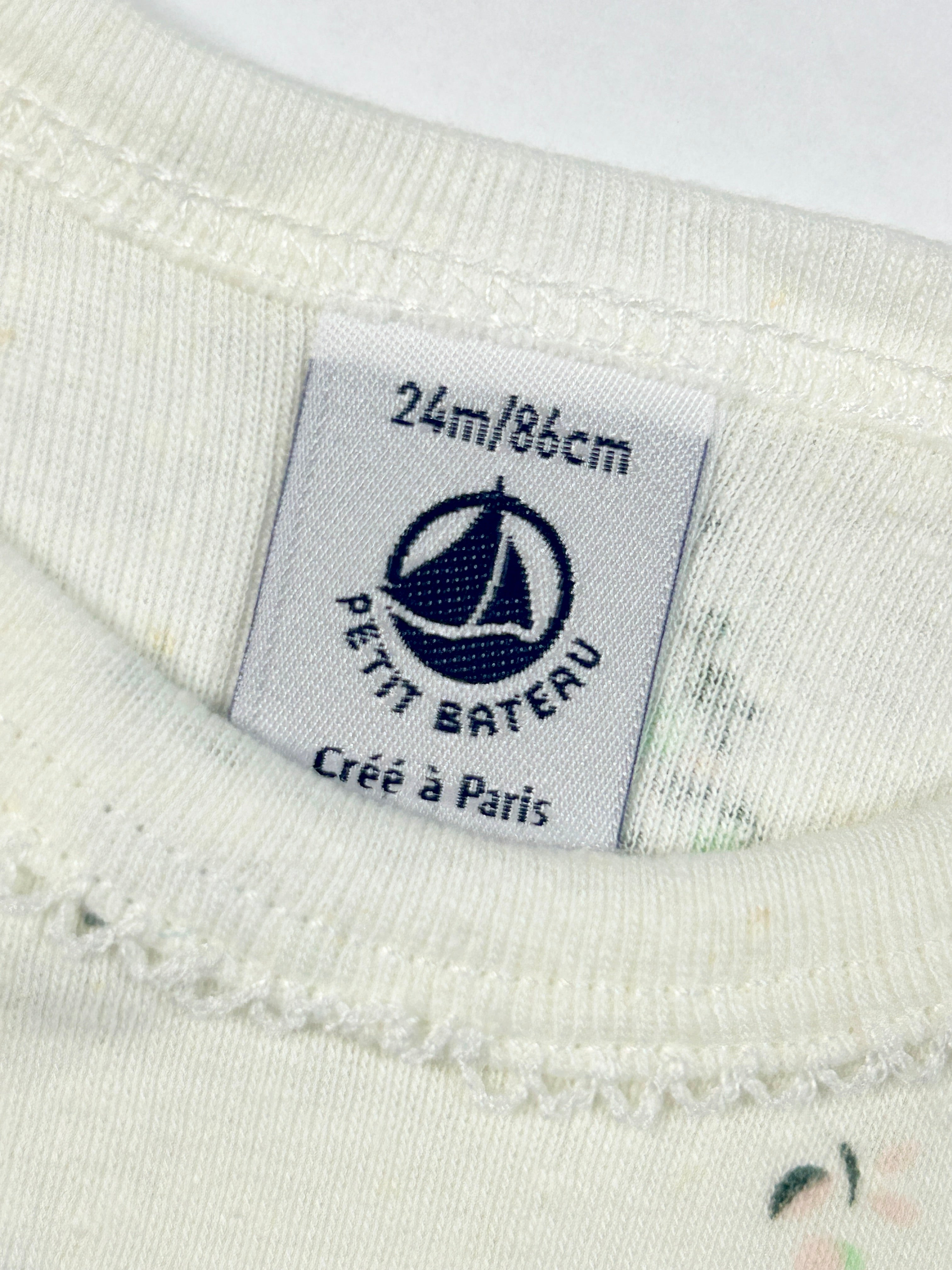 Body manches courtes en lin 24 mois