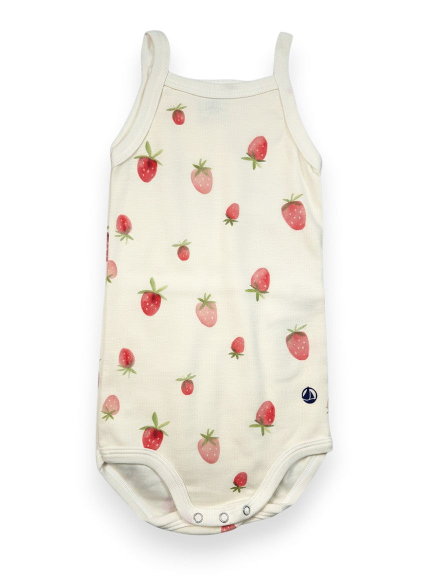 Body bretelles fraises 18 mois
