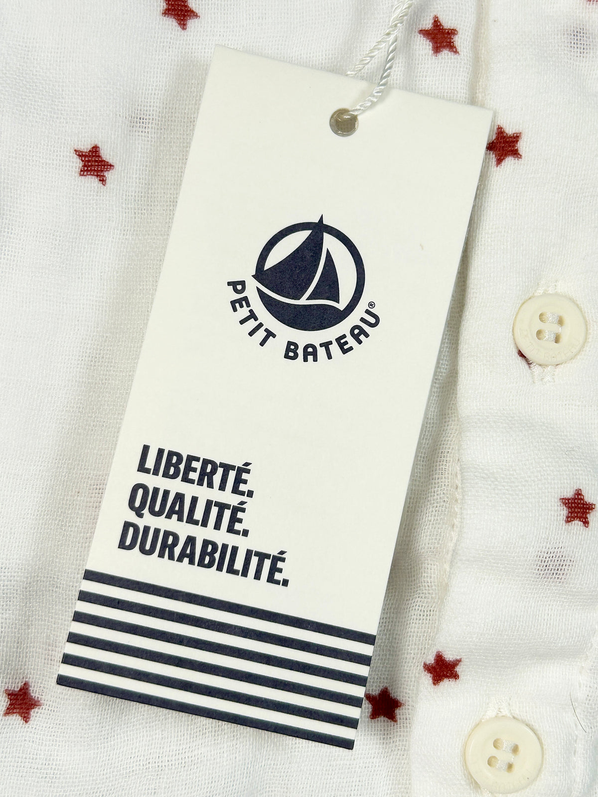 Chemise gaze de coton étoiles 24 mois