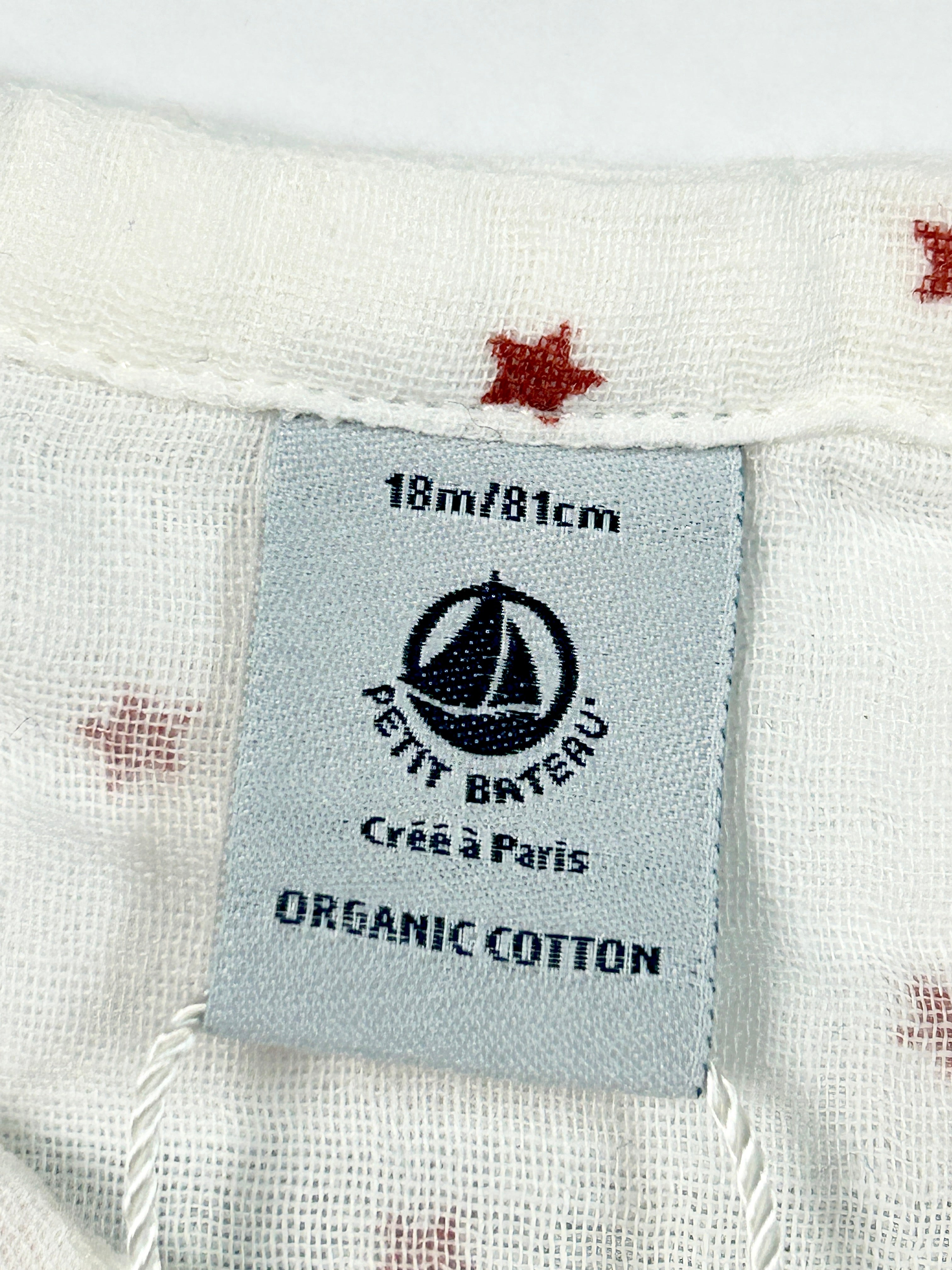 Chemise gaze de coton étoiles 18 mois