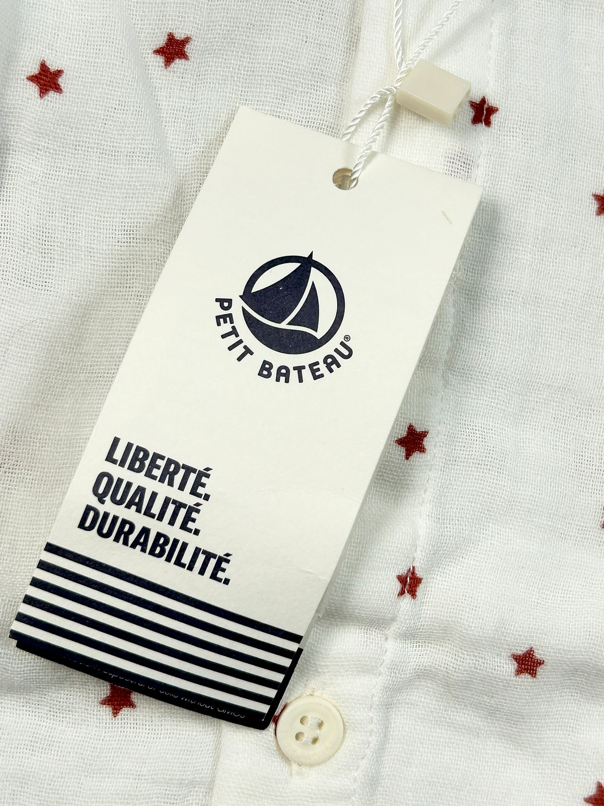 Chemise gaze de coton étoiles 12 mois