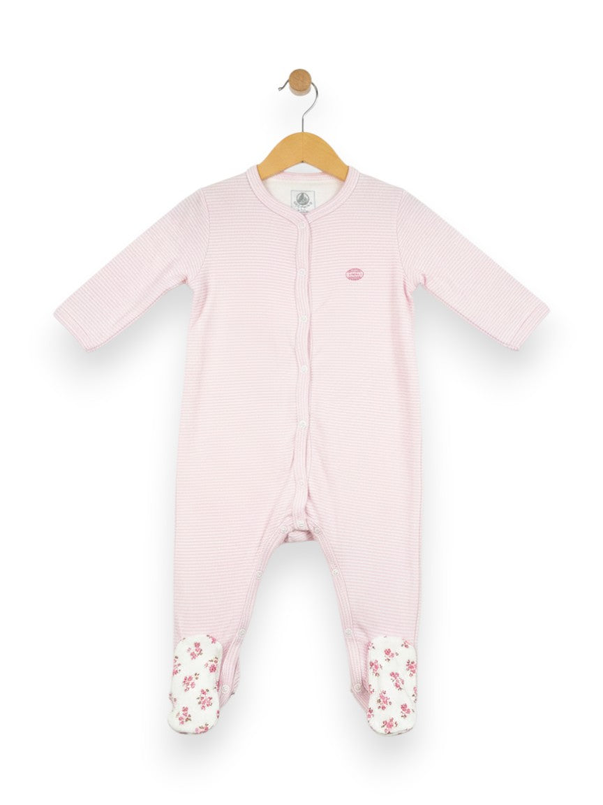 Pyjama fille rayures fleuri 6 mois