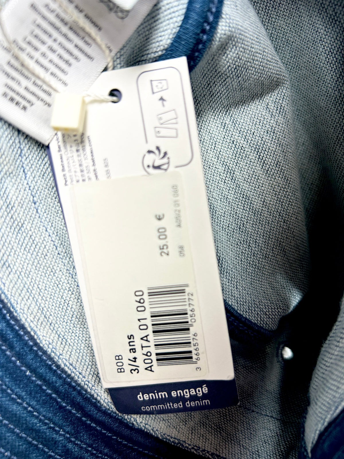 Bob bleu denim enfant 3-4 ans