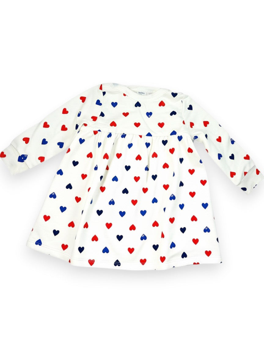 Robe manches longues coeurs 24 mois
