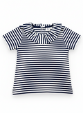 Blouse manches courtes fille marinière 18 mois