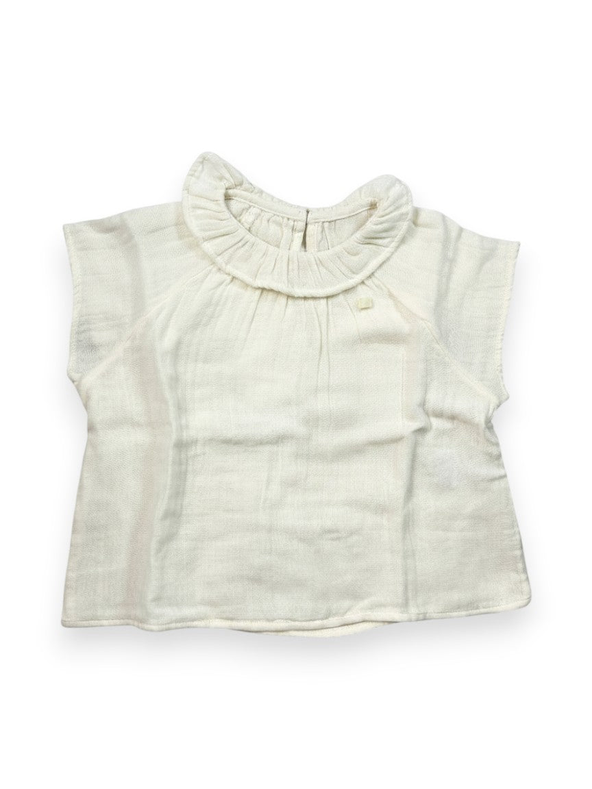 Blouse manches courtes fille gaze de coton 6 mois