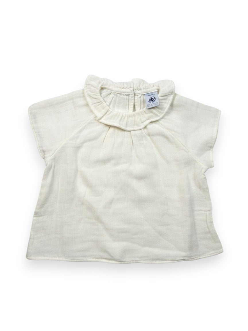 Blouse manches courtes fille gaze de coton 12 mois