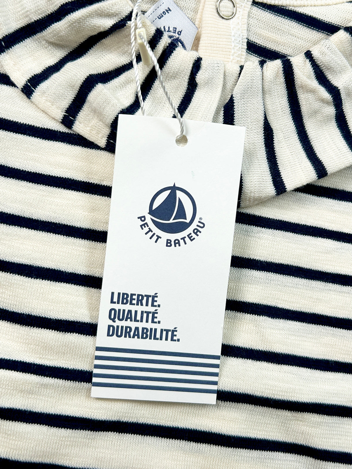 Blouse manches courtes fille marinière 6 mois