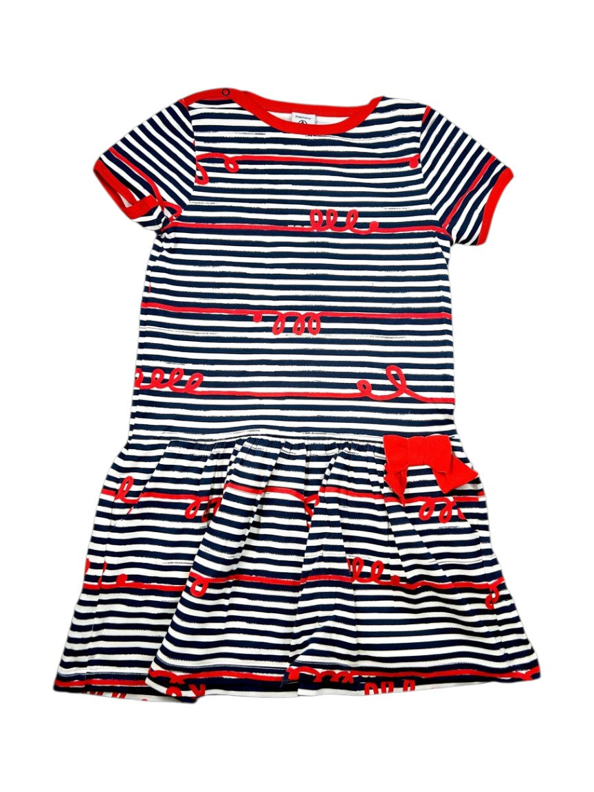 Robe manches courtes rayures 6 ans