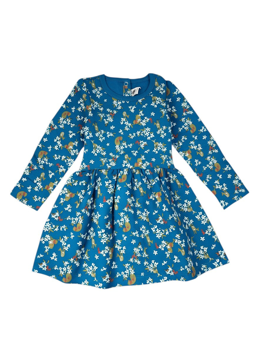 Robe manches longues fleurie 4 ans
