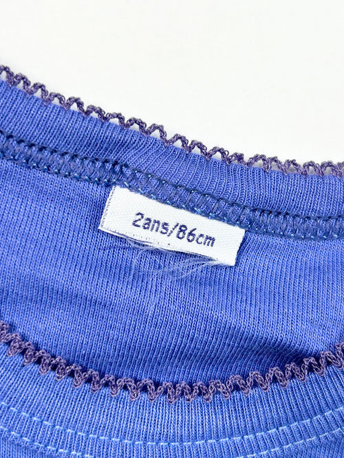 T-shirt manches courtes fille violet 2 ans