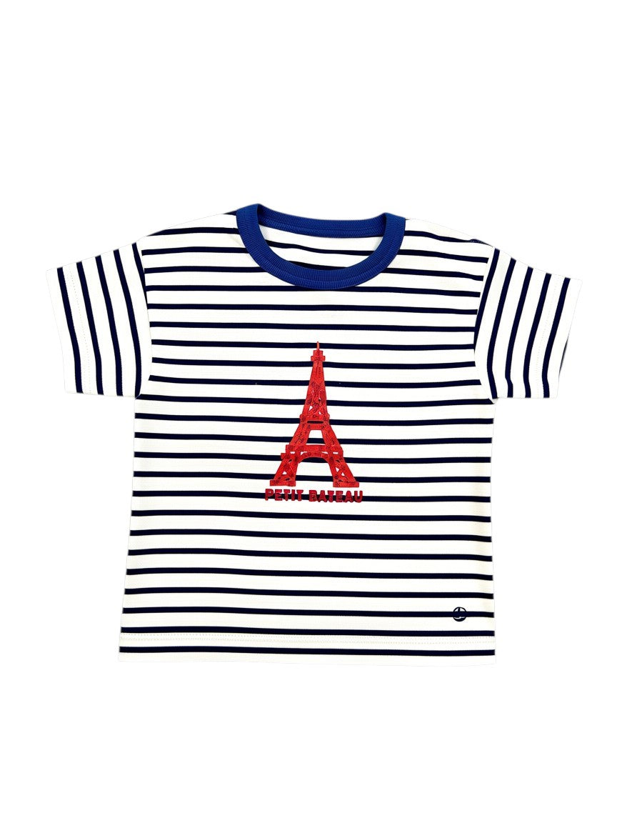 T-shirt manches courtes rayures marinière 3 mois