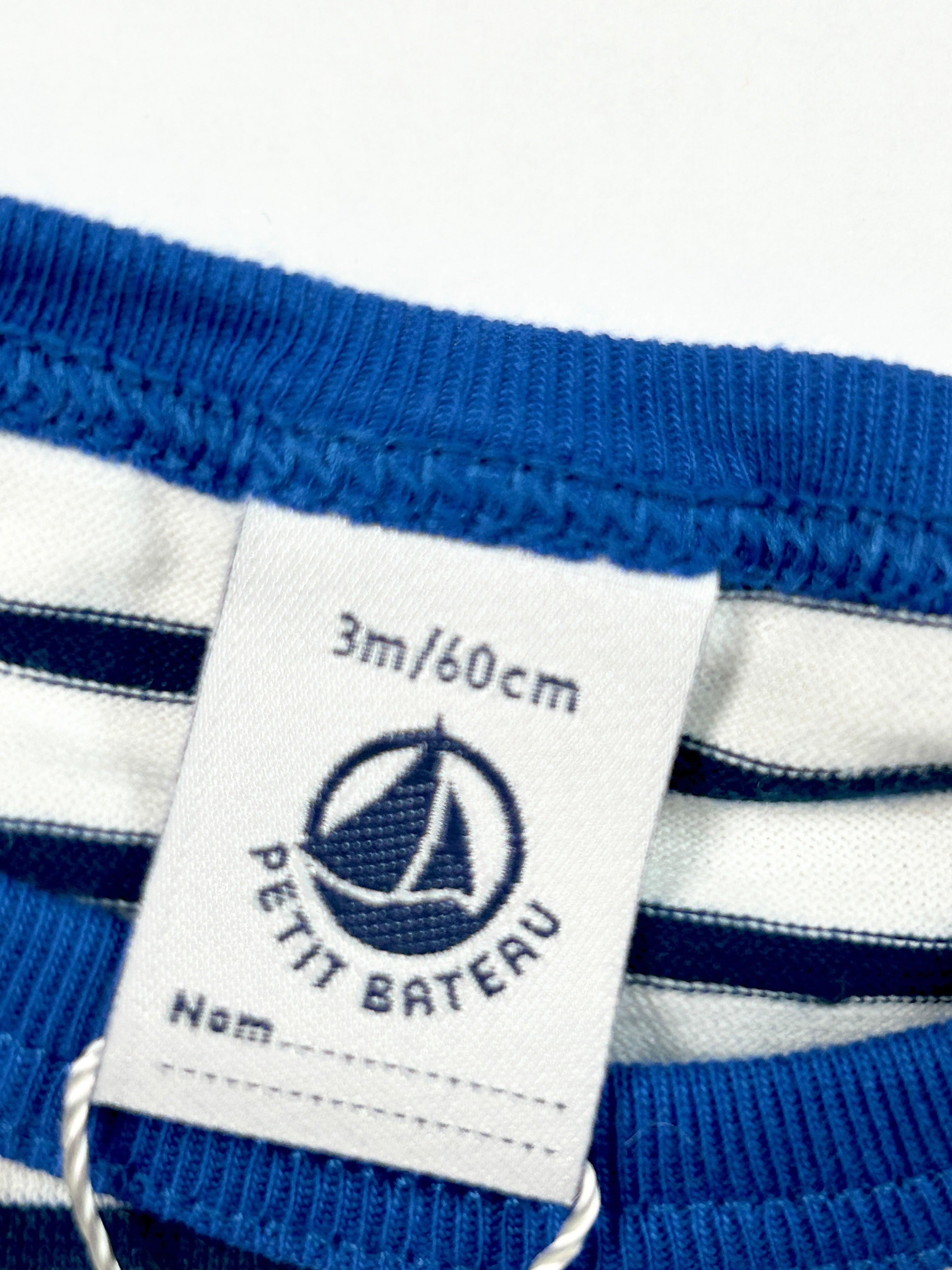 T-shirt manches courtes rayures marinière 3 mois
