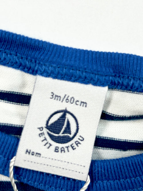 T-shirt manches courtes rayures marinière 3 mois