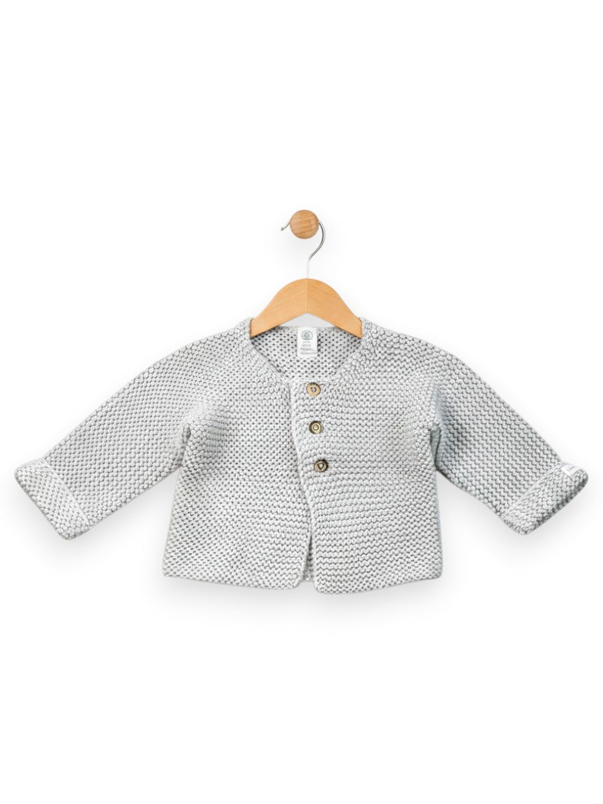 Cardigan Gilet point mousse gris 3 mois