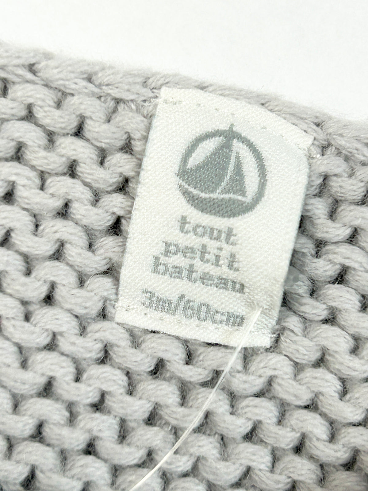 Cardigan Gilet point mousse gris 3 mois