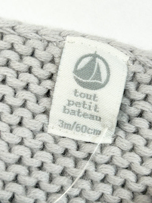 Cardigan Gilet point mousse gris 3 mois