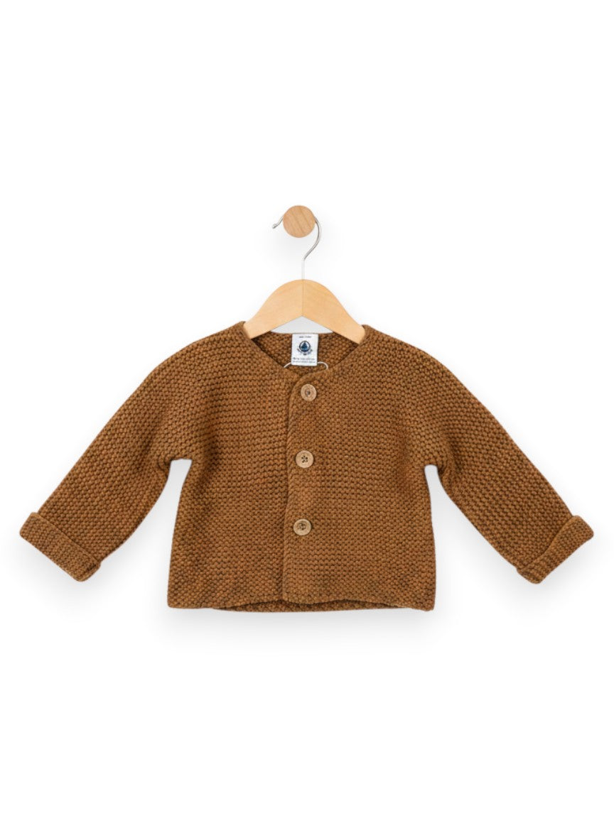 Cardigan Gilet point mousse marron 6 mois