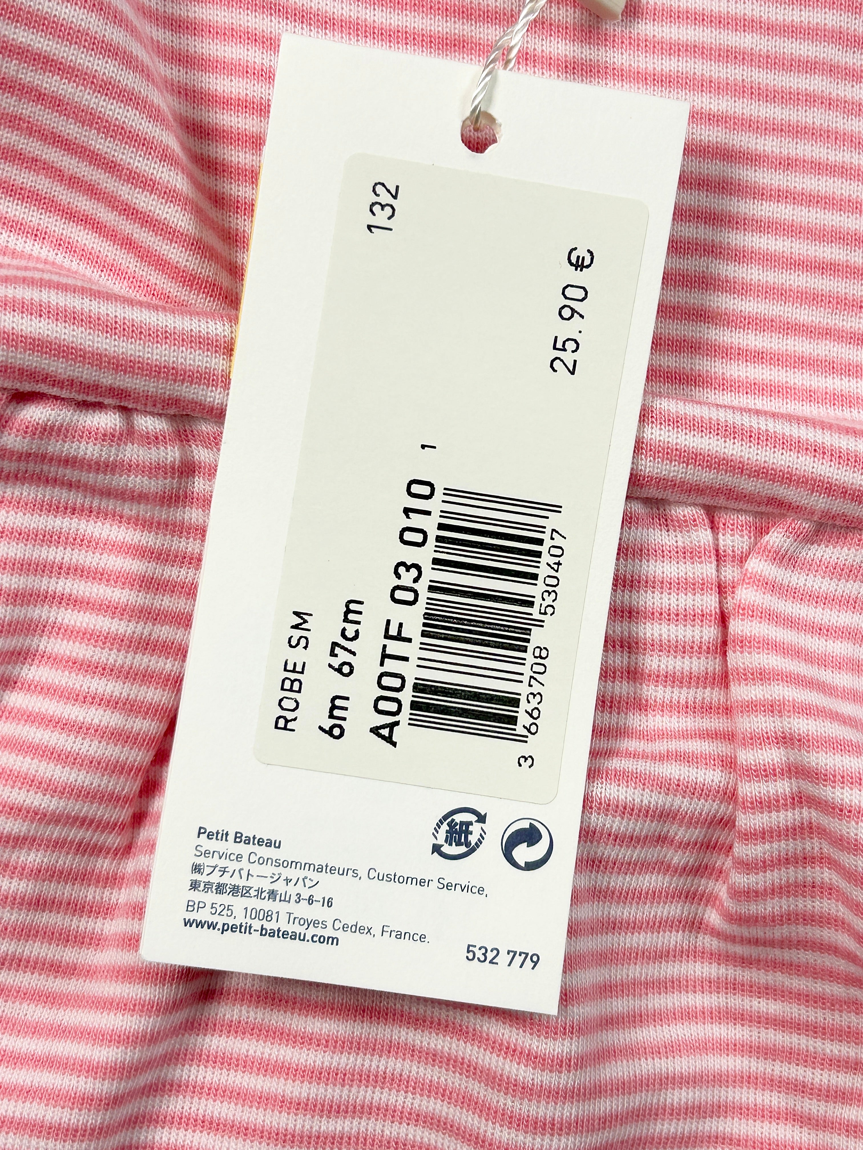 Robe sans manches rayures 6 mois
