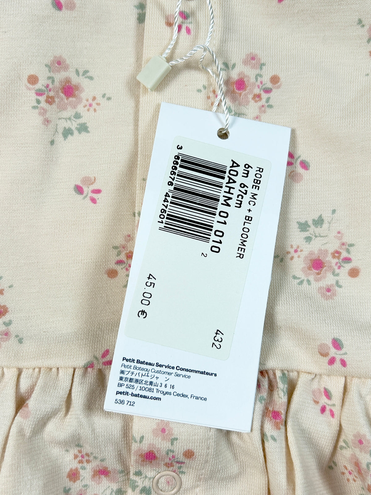 Ensemble robe bloomer 6 mois